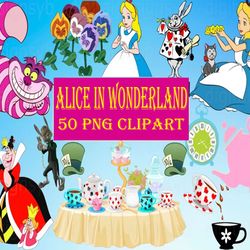 50 alice bundle in wonderland png, alice in wonderland characters, alice in wonderland disney character line png