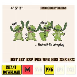 green monster embroidery design, thats it im not going happy christmas embroidery design, christmas 2023 embroidery file