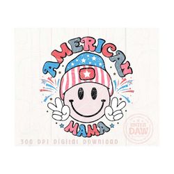american mama 4th of july, retro usa, american mama, fourth of july sublimation design