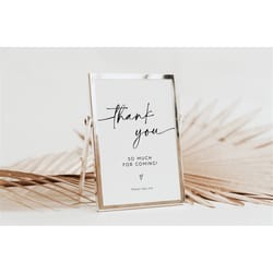 minimalist wedding thank you sign, printable modern wedding favors sign, wedding thank you sign, boho bridal shower favo