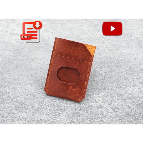 DIY Leather Card Holder Pattern, Leather Template, Craft Tem Inspire