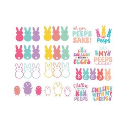 easter peeps svg, easter bunny svg, peeps layered svg, peeps svg files, peeps svg, marshmallow bunnies svg, easter peeps svg, bunny peeps