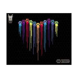 colorful dog paw heart png, sublimation design png, dog paw png, dog lover png, dog design png, dog shirt, animal lover png