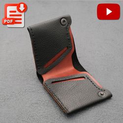 leather bifold wallet template, leatherworking pattern, tutorial video, leathercraft pdf, diy wallet pattern