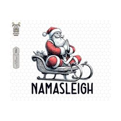 namasleigh png, yoga christmas png, santa claus png, yoga teacher santa png, trendy christmas png, merry christmas png,yoga xmas sublimation
