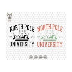 north pole university svg, north pole svg, christmas design file, christmas party shirt, trendy christmas, vintage christmas, christmas sign