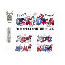 personalized american mimi png, custom 4th of july png, fourth of july, grandma png, mama png, american patriotic png, family matching shirt