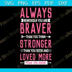 always remember you are braver svg, trending svg, braver svg, brave svg, strong svg, love svg, , stronger svg, lover svg