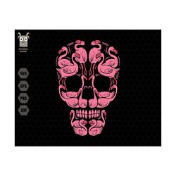 pink flamingo skull svg, breast cancer svg, awareness halloween svg, in october we wear pink svg, trendy breast cancer svg, digital file svg