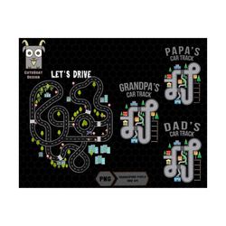 daddy's car track png bundle, cars on daddy's back, father and son png, funny fathers day png, grandpa car track png, racing dad png,dad png