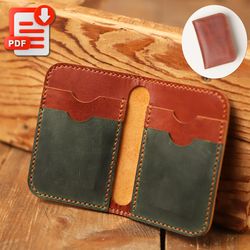 foldable leather wallet pattern, card holder template, leather template pdf, slim wallet pattern, leather pattern