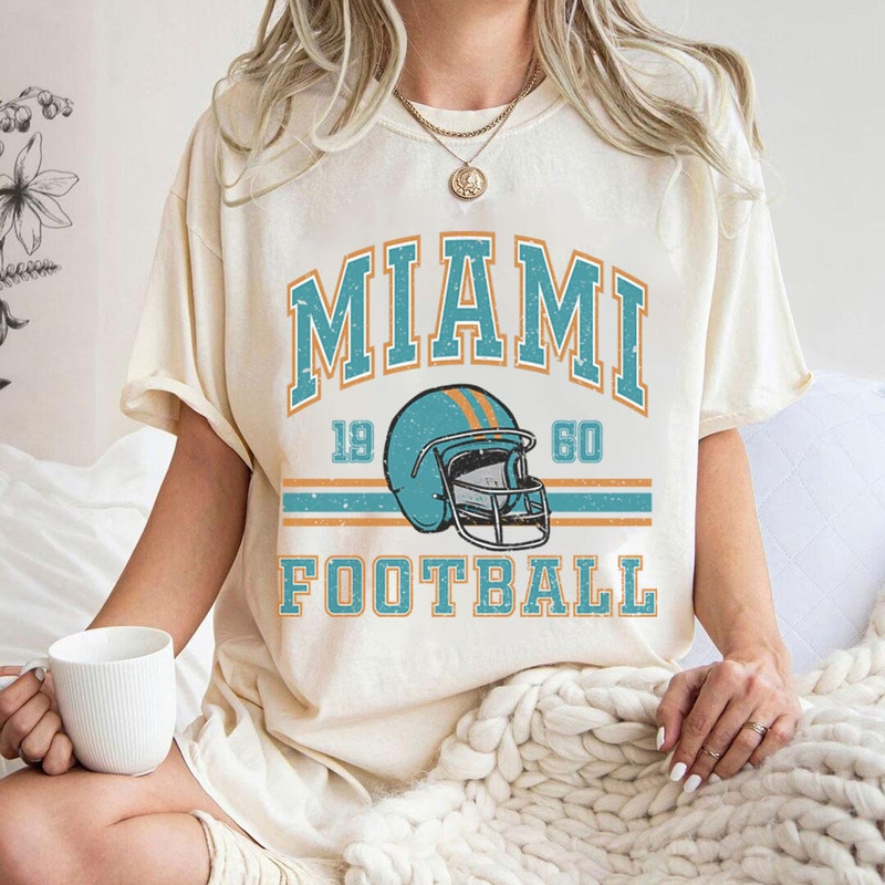 Miami Football Sweatshirt, Vintage Miami Football Crewneck, Retro Miami Football Women Shirt, Miami Florida Football Gift.jpg