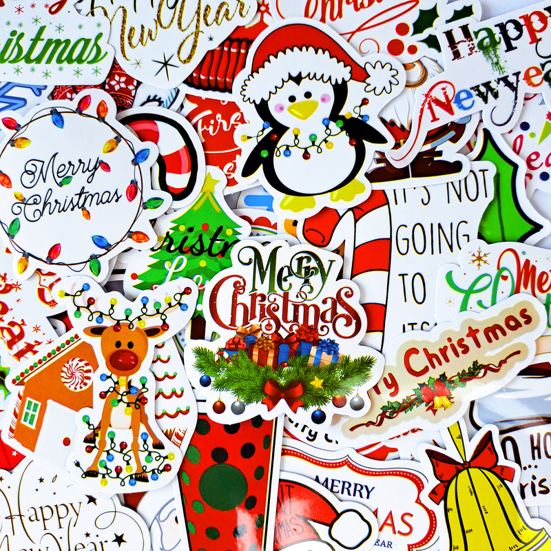 ChristmasHolidayStickersSantaClausStickersHappyNewYearStickersSnowmanStickersDecorative