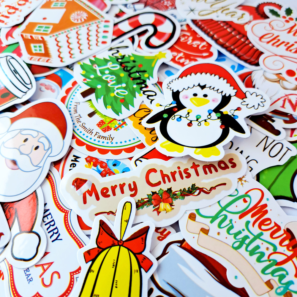 ChristmasHolidayStickersSantaClausStickersHappyNewYearStickersSnowmanStickersDecorative