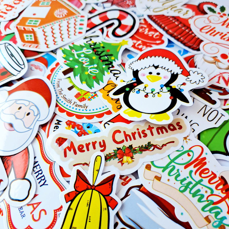 ChristmasHolidayStickersSantaClausStickersHappyNewYearStickersSnowmanStickersDecorative