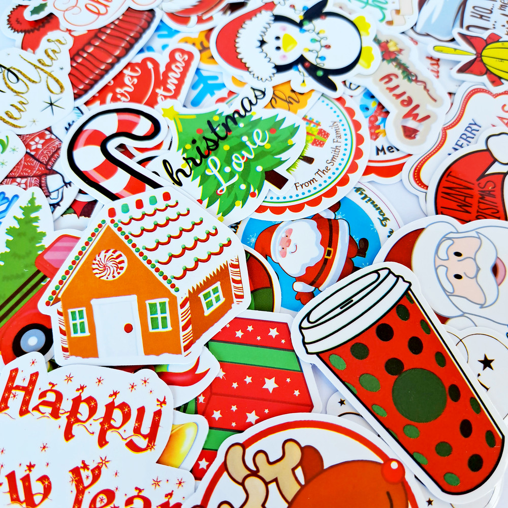ChristmasHolidayStickersSantaClausStickersHappyNewYearStickersSnowmanStickersDecorative