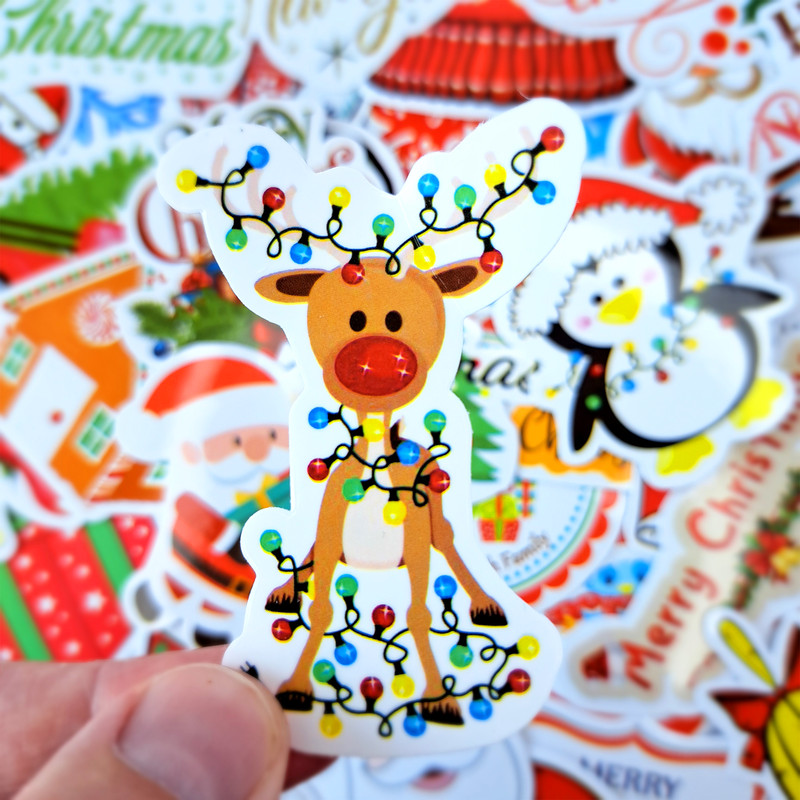 ChristmasHolidayStickersSantaClausStickersHappyNewYearStickersSnowmanStickersDecorative