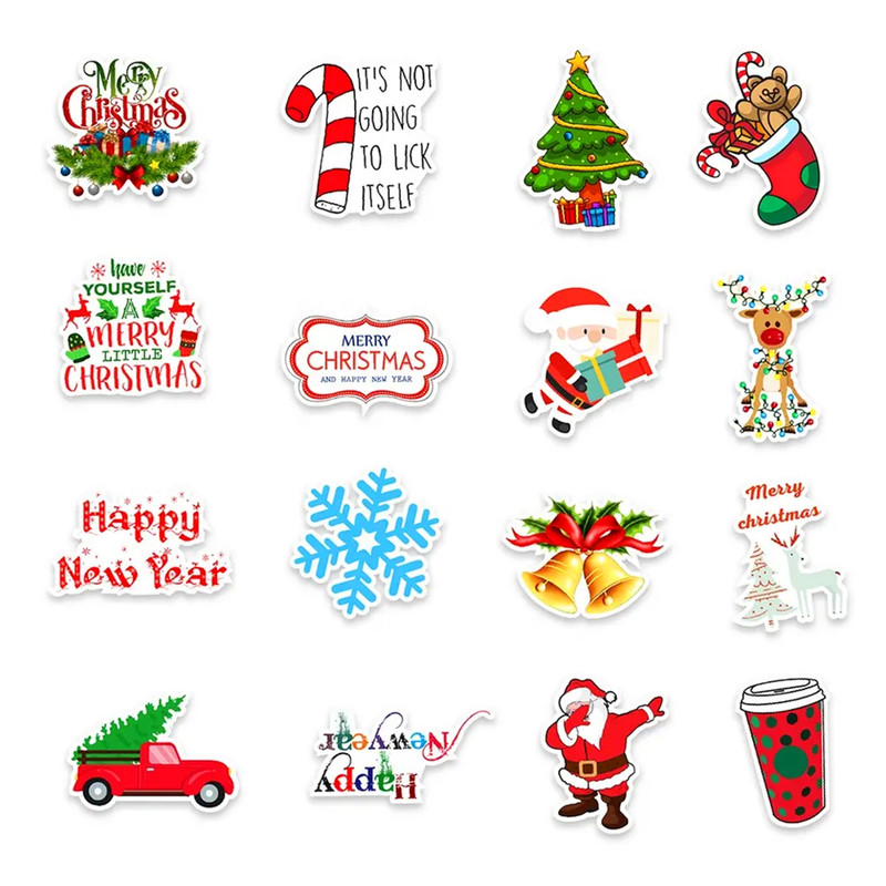ChristmasHolidayStickersSantaClausStickersHappyNewYearStickersSnowmanStickersDecorative