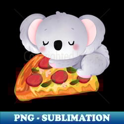 cute koala eats pizza perfect gift for pizza and koala lovers and pizza addicts - vintage sublimation png download - spice up your sublimation projects