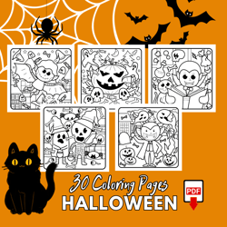 Halloween Coloring Pages for Kids | Halloween for Fun Coloring | Printable Coloring Pages - Instant Digital Download