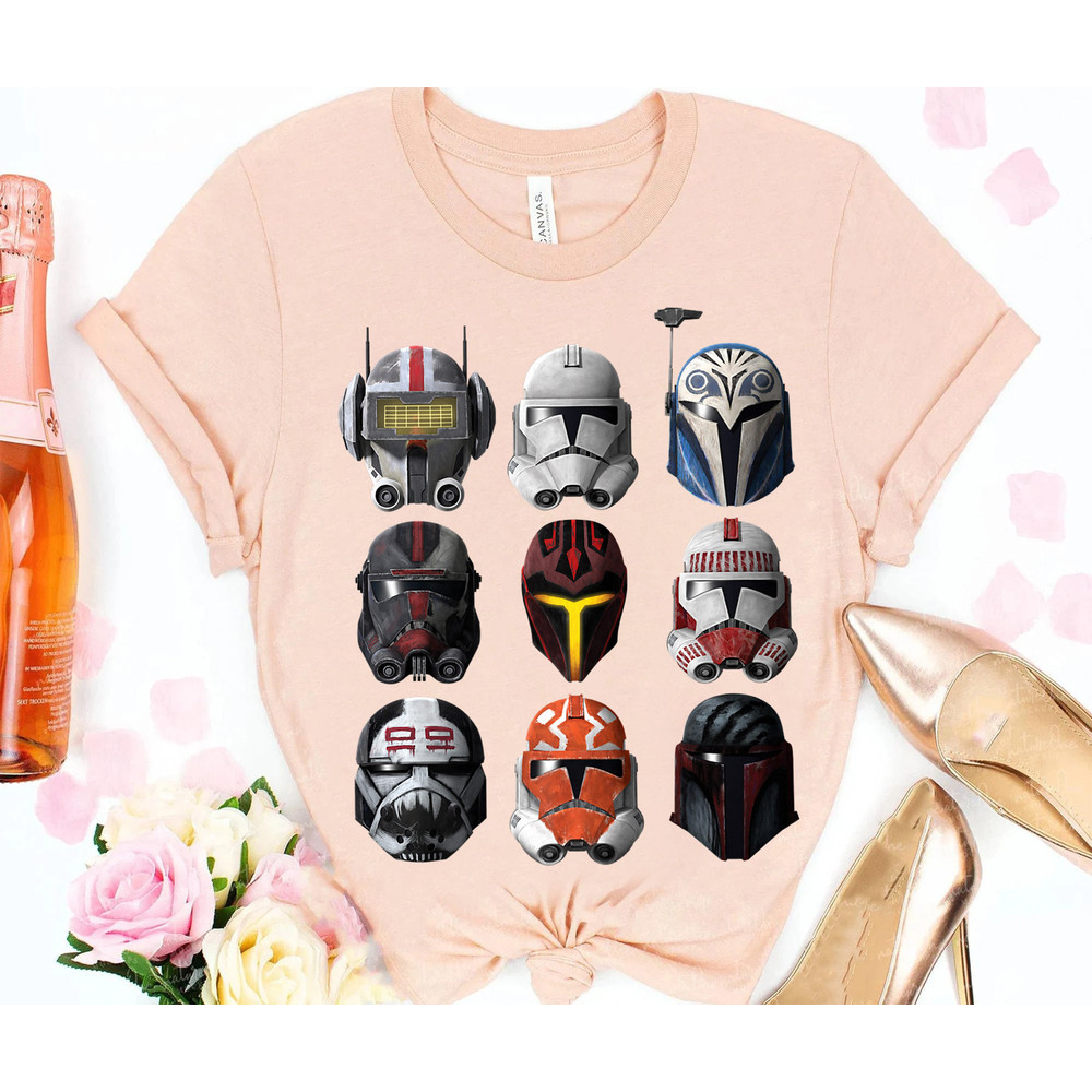 Star Wars The Clone Wars Clone Helmets, Star Wars Celebration, Galaxy's Edge, Star Wars Day, Walt Disney World Shirt, Disneyland Tee.jpg