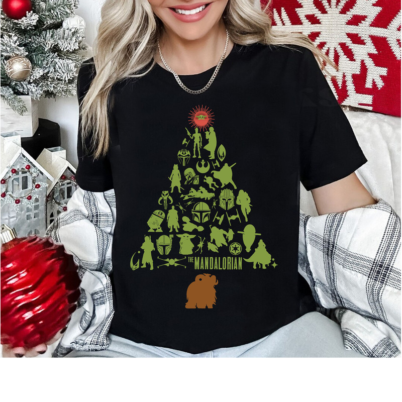 Star Wars The Mandalorian Holiday Christmas Tree T-Shirt, Funny Disney Star Wars Christmas Tee, Disneyland Matching Christmas Sweatshirt.jpg