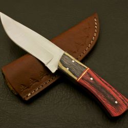 superb handmade d2 steel blade custom pakka wood fixed blade hunting knife