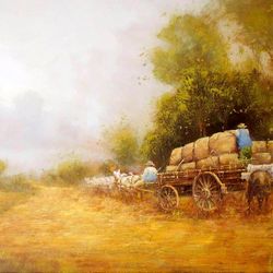 Southwestern Art ORIGINAL OIL PAINTING on Canvas, Cowboy Painting, Original Art by "Walperion Paintings"