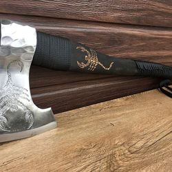 custom handmade high carbon steel hunting viking bearded hatchet tomahawk axe