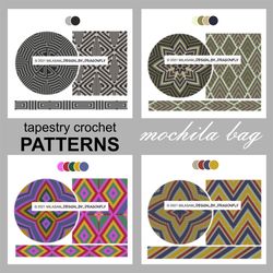Tapestry crochet patterns - set Geometric