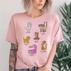 disney aristocats marie cat alice wonderland cheshire cat names and breeds tshirt, disney family matching shirt
