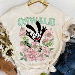 disney floral oswald the lucky rabbit shirt, disney oswald shirt, oswald walt disney studio tshirt, epic mickey shirt, d