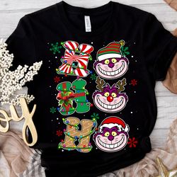 disney ho ho ho cheshire cat christmas lights shirt, alice in wonderland xmas tee, disneyland christmas holiday matching