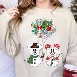 disney mickey and minnie christmas snowman balloon shirt, christmas mickey balloon shirt, mickeys very merry xmas, disne