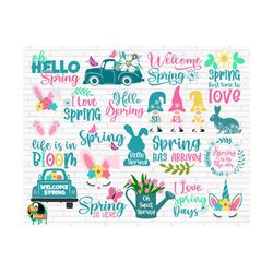 spring svg bundle, spring svg, easter svg, spring design for shirts, spring quotes, spring cut files, cricut, silhouette, png
