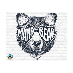 mama bear svg | mama bear with sunglasses | mommy svg | mom to be svg | mama bear cut file | bear mama | mama svg | momma bear svg, png, dxf