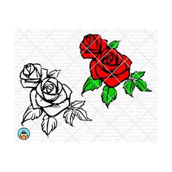 rose flowers svg, rose svg, flowers svg, rose cut files, rose clip art, rose silhouette, rose vector, floral rose, silhouette, cameo, cricut