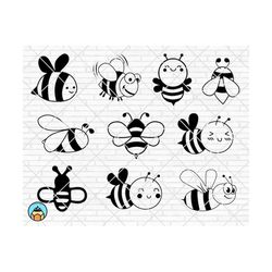 10 bee designs, bee bundle svg, honey svg, bumblebee svg, bee clipart, bee cut files, bee vector, bee svg, dxf, eps, bee silhouette cricut