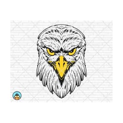 eagle face svg, bald eagle svg, american eagle svg, head eagle svg, bird eagle dxf, eps, cricut, silhouette, cut file, vector, clipart
