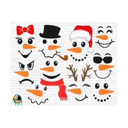 snowman face svg bundle, winter svg, christmas snowman svg, snowman png, christmas quotes svg, clipart, cut file, cricut, silhouette