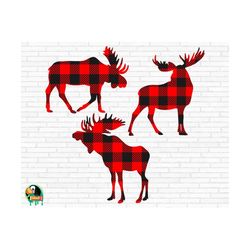 buffalo plaid moose svg, buffalo plaid moose bundle svg, moose svg, moose cut file, moose vector, clipart, dxf, eps, png, cricut, silhouette