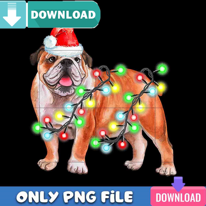 Bulldog Christmas PNG Perfect Sublimation Design Download.jpg