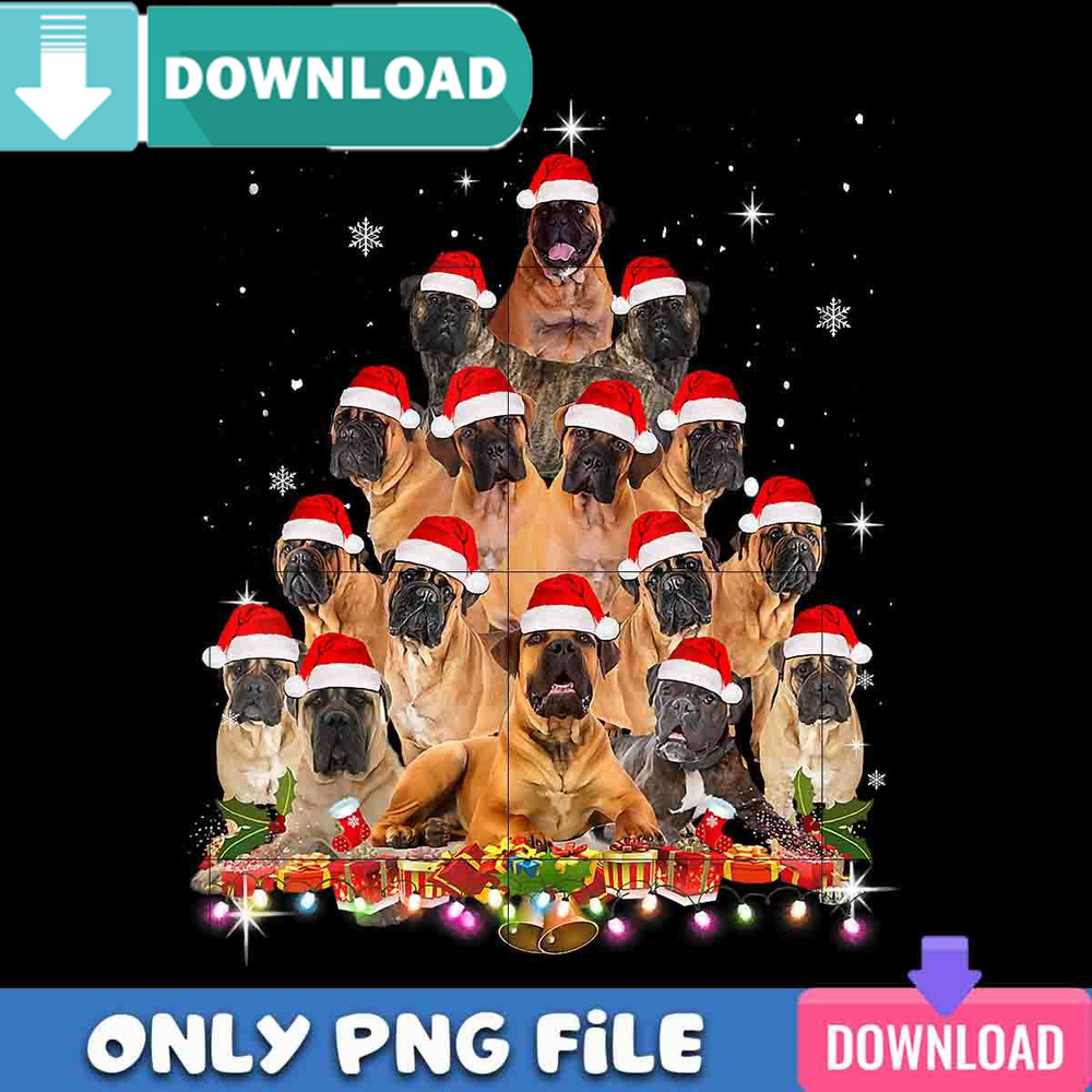 Christmas Bullmastiff PNG Perfect Sublimation Design Download.jpg