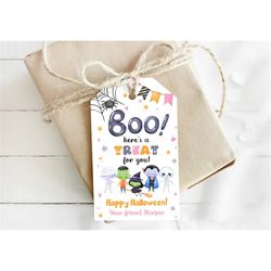 editable halloween favor tags boo halloween tags halloween trick or treat favor tag halloween treat tag spooky halloween