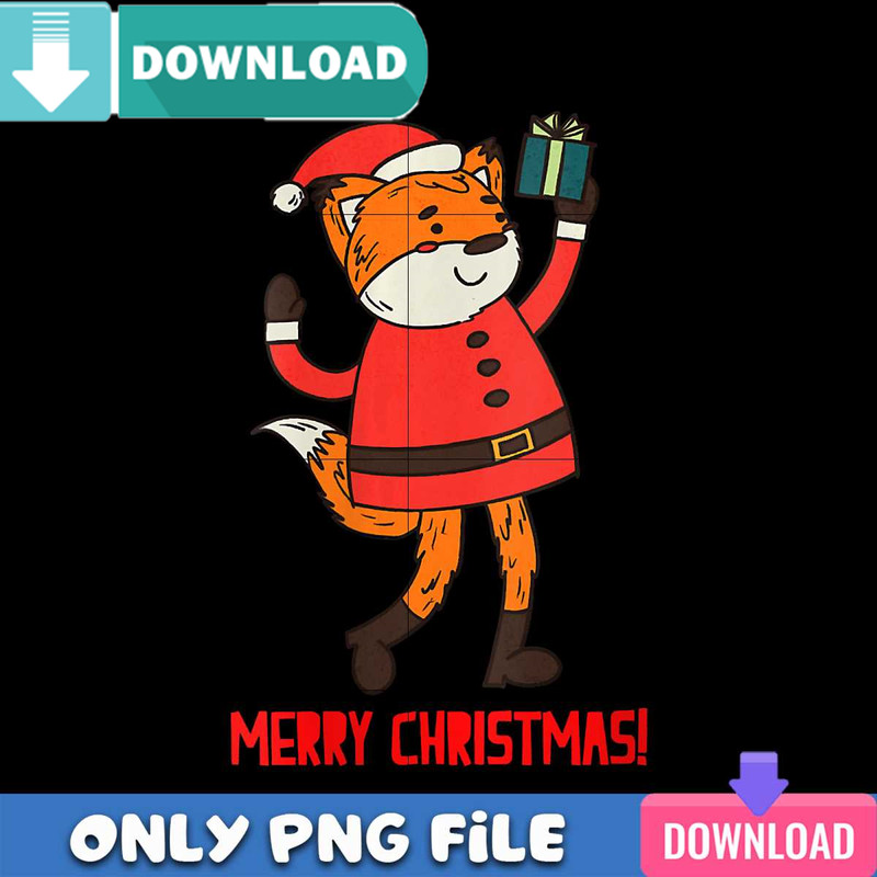 Christmas Fox PNG Perfect Files Sublimation Design Download.jpg