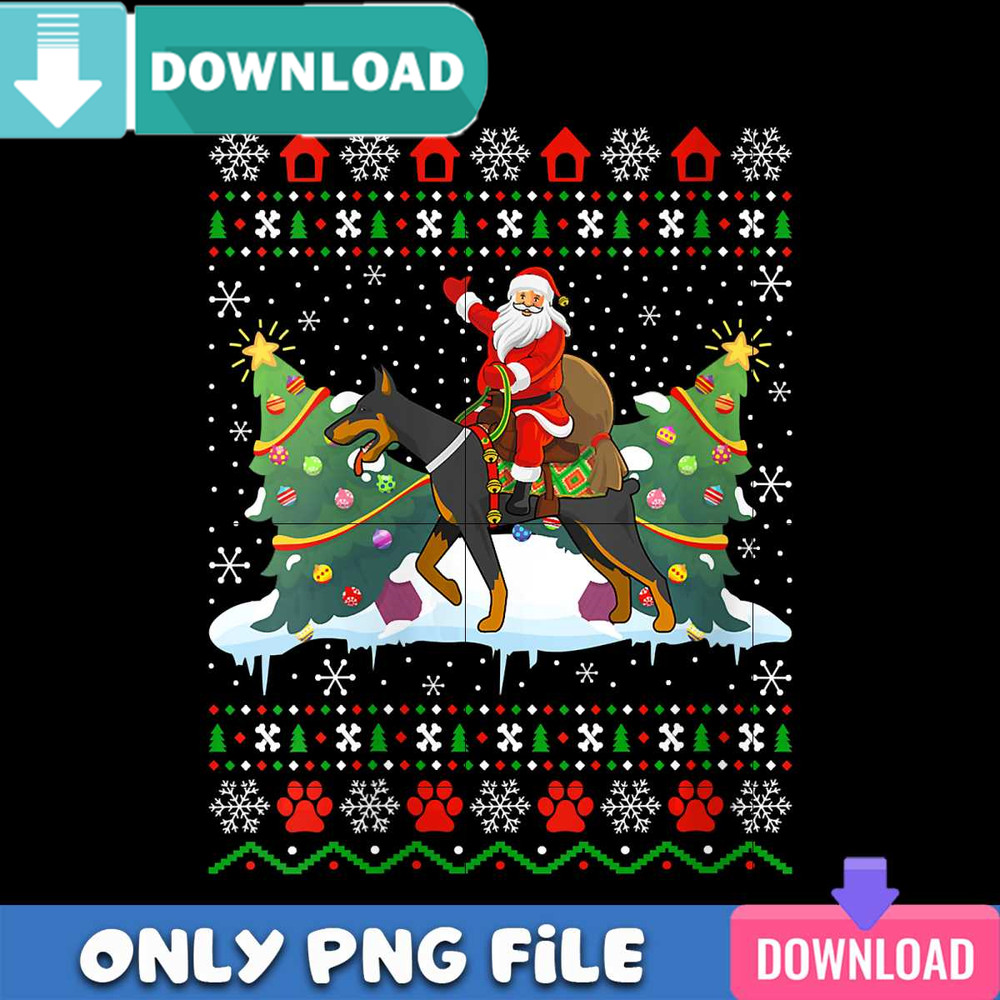 Doberman Xmas Gift PNG Perfect Files Design Download.jpg