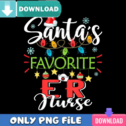 santa favorite er nurse png perfect sublimation design download