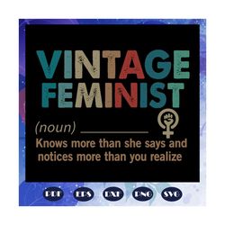 vintage feminist svg, vintage feminist definition svg, feminist svg, girl power svg, files for silhouette, files for cricut, svg, dxf, eps, png instant download