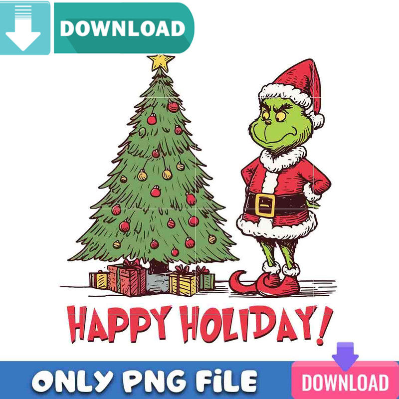 Happy Holiday Grinch Tree Png Best Files Design Download.jpg