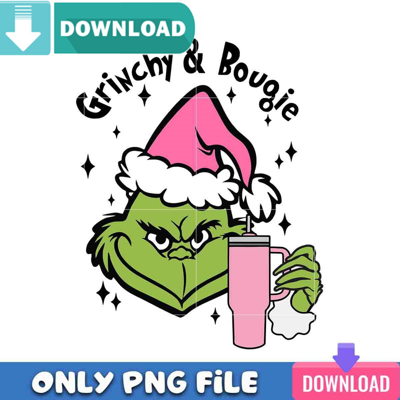 Pink Grinch Santa PNG Perfect Sublimation Design Download.jpg
